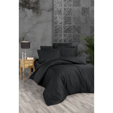 Постільна білизна жаккард First Choice Siray Black євро 200x220