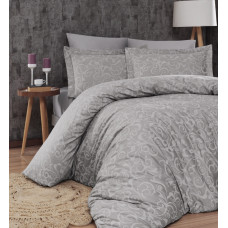 Постільна білизна сатин First Choice Sweta Gri (Grey) євро 200x220