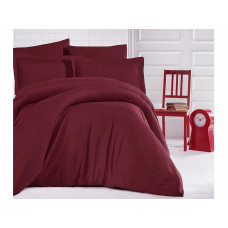 Постільна білизна Sateen Strip 160x220 Bordo Clasy Туреччина