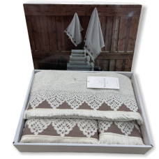 Набір рушників Maison D'or Jacquard Naturelle махрові 40-60 см, 50-100 см, 70-140 см бежеві