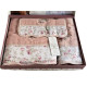 Набір рушників Maison D'or Lady Roses Rose махрові 30-50 см, 50-100 см, 85-150 см рожеві