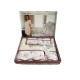 Набір рушників Maison D'or Lady Roses Ecru Dark Lilac махрові 30-50 см, 50-100 см, 85-150 см кремові