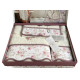Набір рушників Maison D'or Lady Roses Ecru Dark Lilac махрові 30-50 см, 50-100 см, 85-150 см кремові