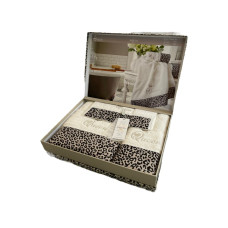 Набір рушників Maison D'or Queen Ecru-Brown махрові 30-50 см, 50-100 см, 85-150 см кремові