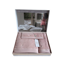 Набір рушників Maison D'or Soft Hearts Rose махрові 30-50 см, 50-100 см, 85-150 см рожеві